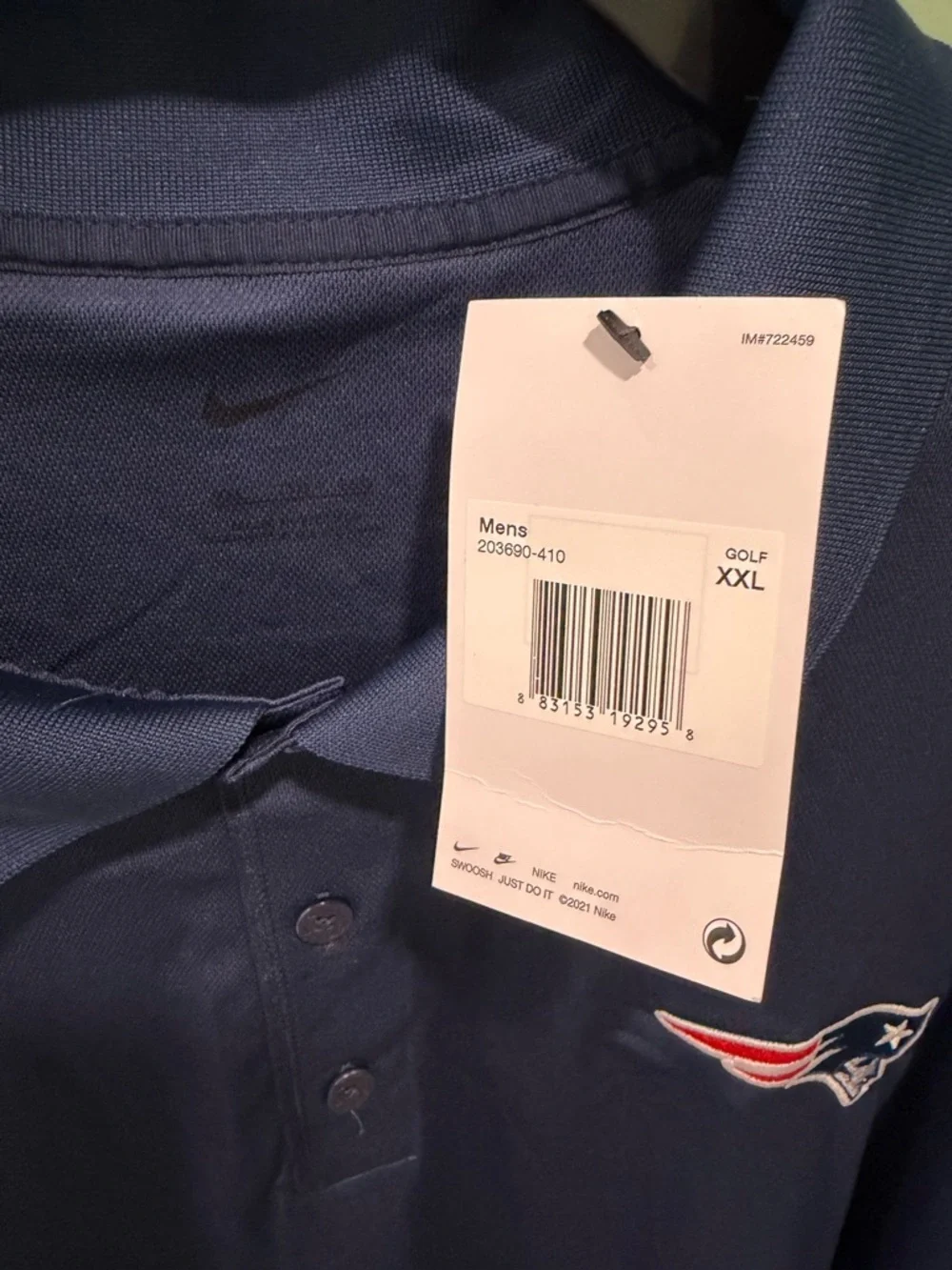 Nike Men’s Navy Polo with Patriots Logo